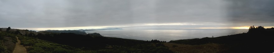 Panorama shot near Stinson Beach of San Francisco